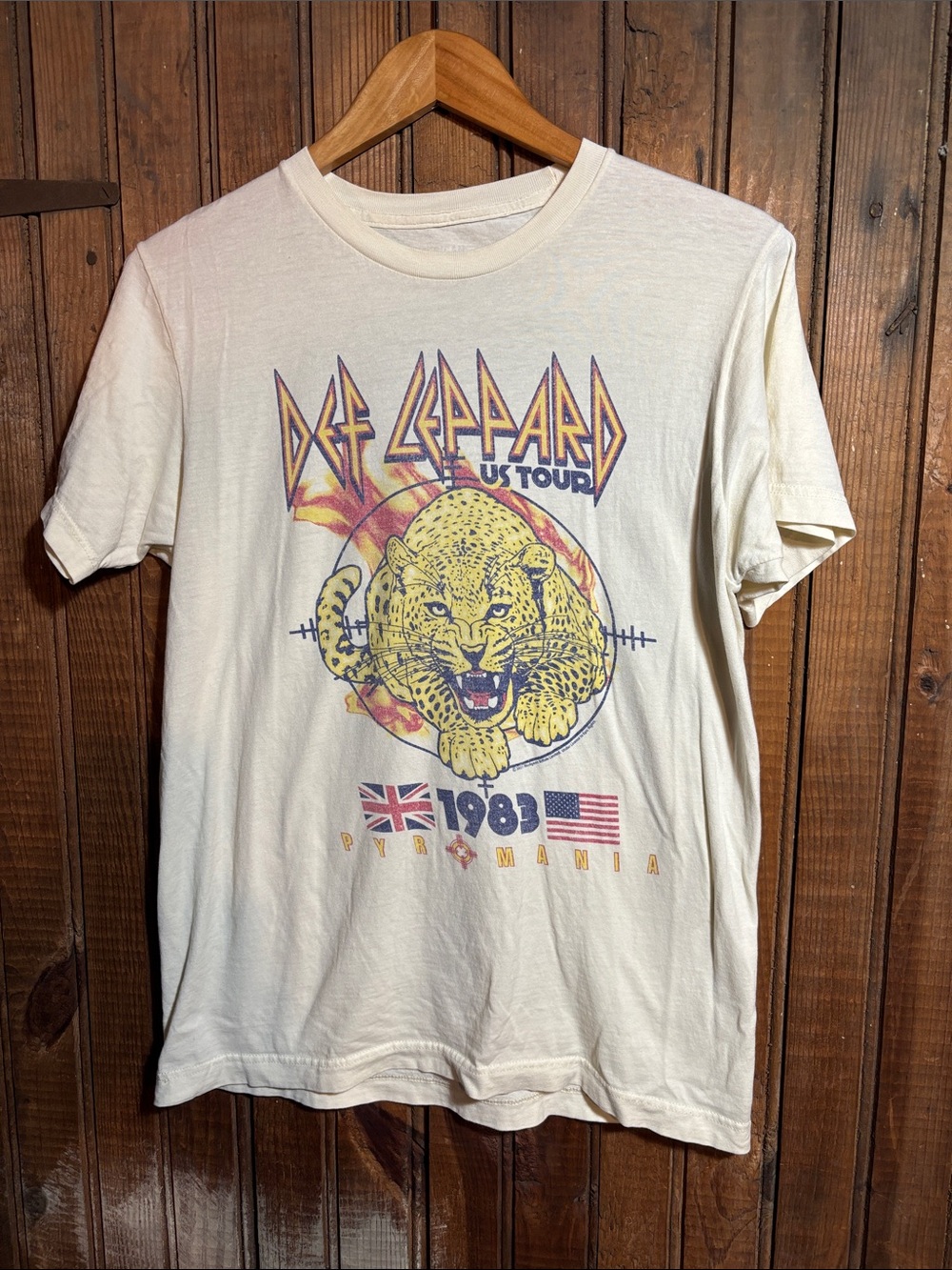 Def Leppard 1983 Tour Graphic Tee - Cream